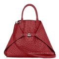 Red Fashion Folding Ostrich Leather Handbag (EF101446)